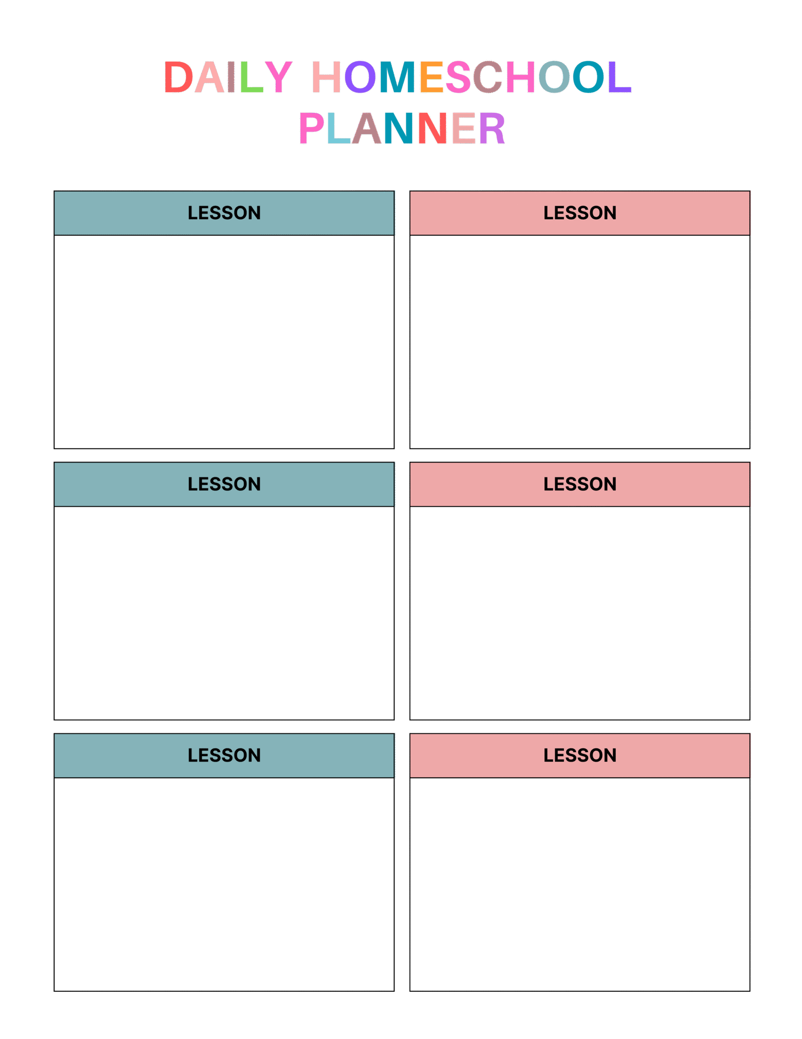 Kids Daily School Planner