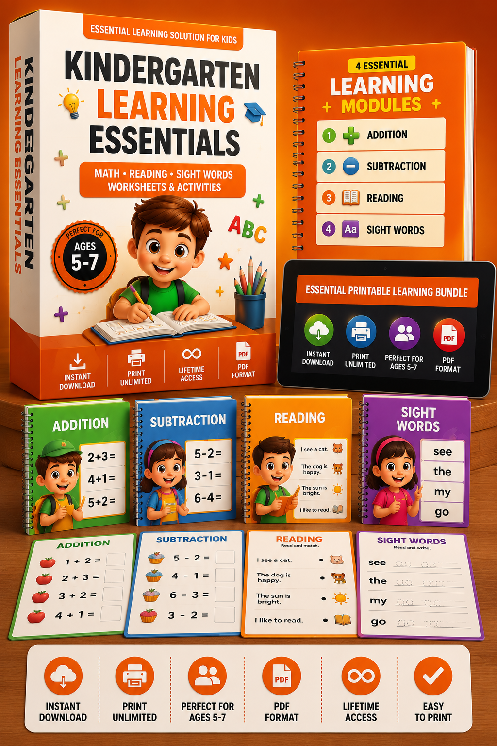 Kindergarten Learning Essentials Mockup