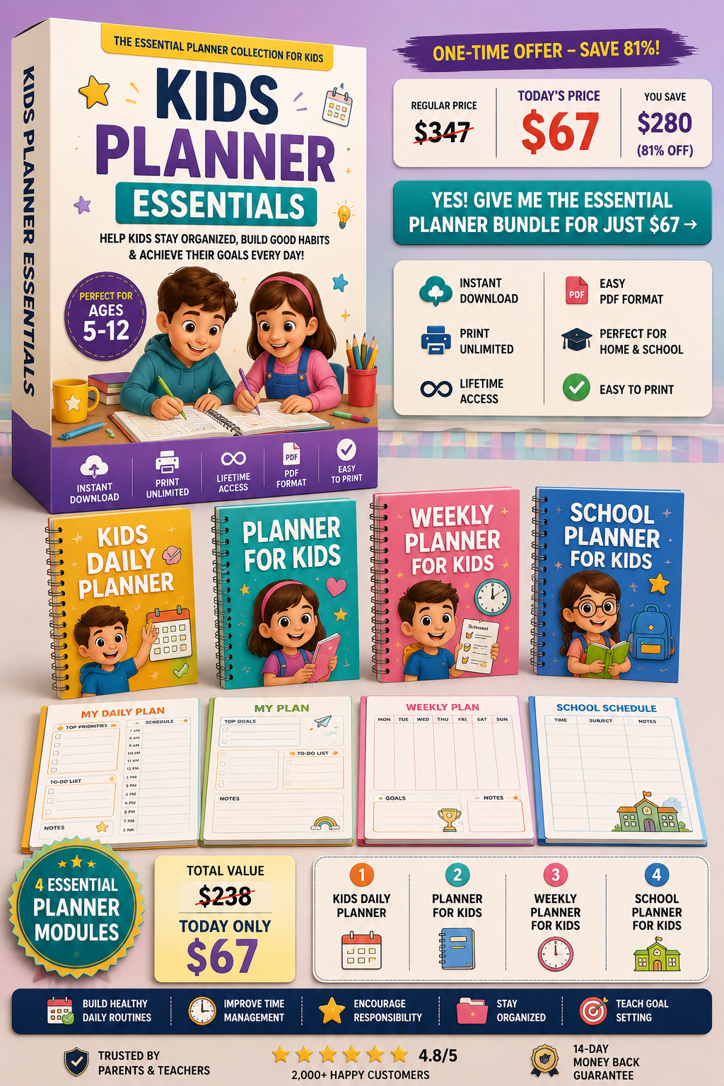 Kids Planner Essentials Mockup