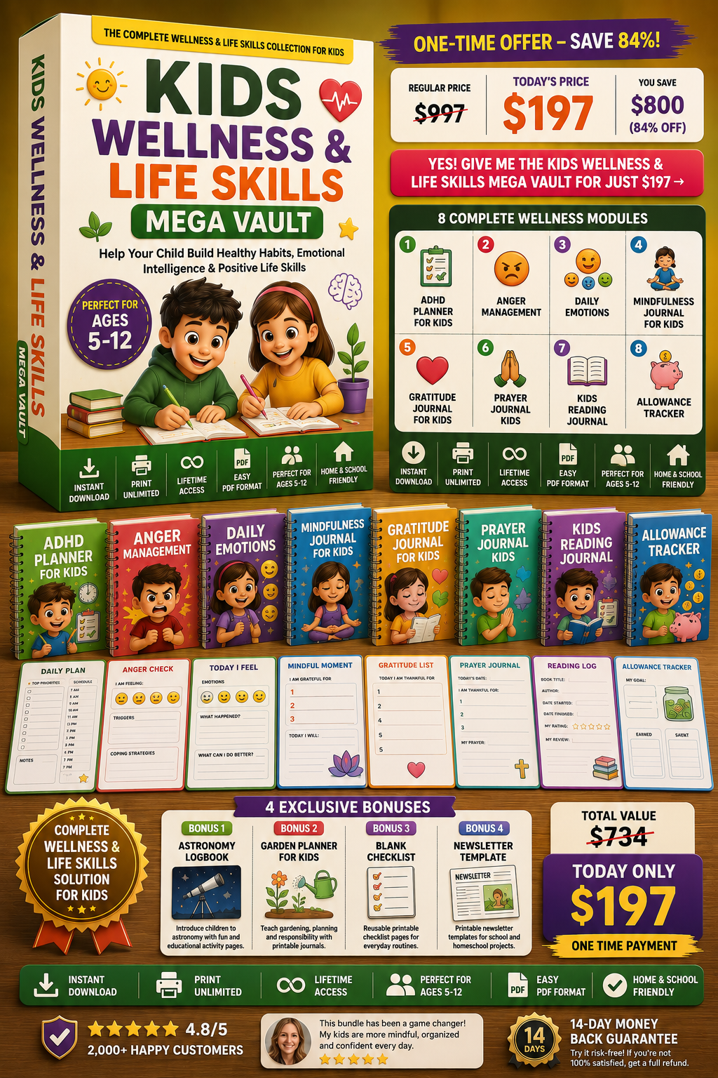 Kids Wellness & Life Skills Mega Vault Mockup