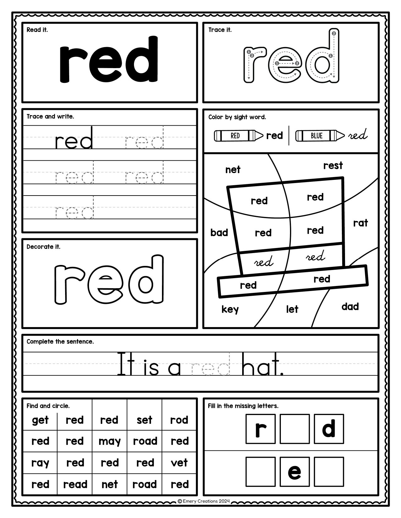 Sight word activity preview
