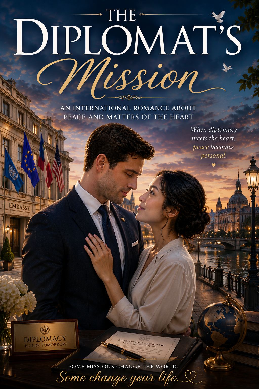 AI-generated International Romance storybook cover