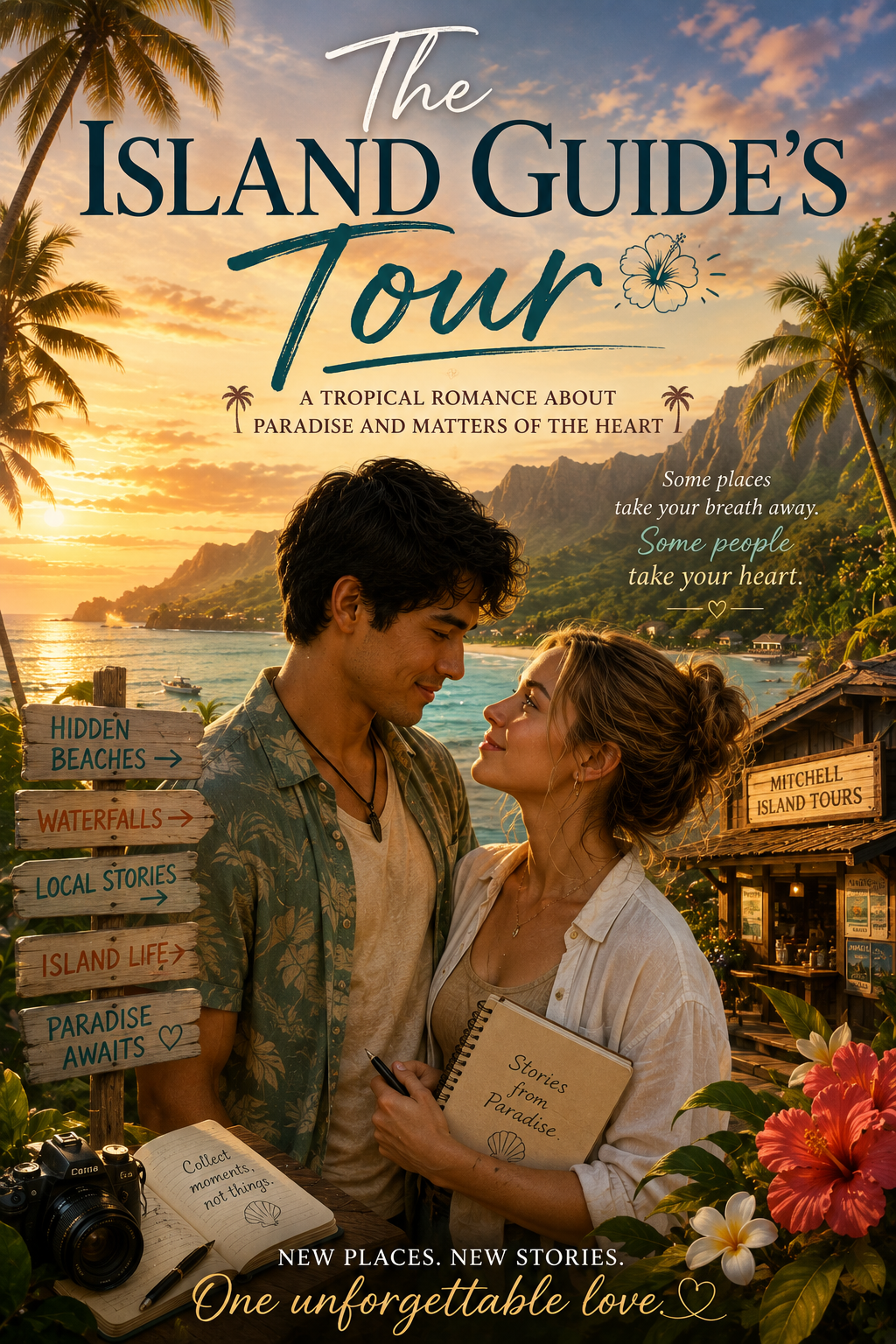 AI-generated Island Romance storybook cover