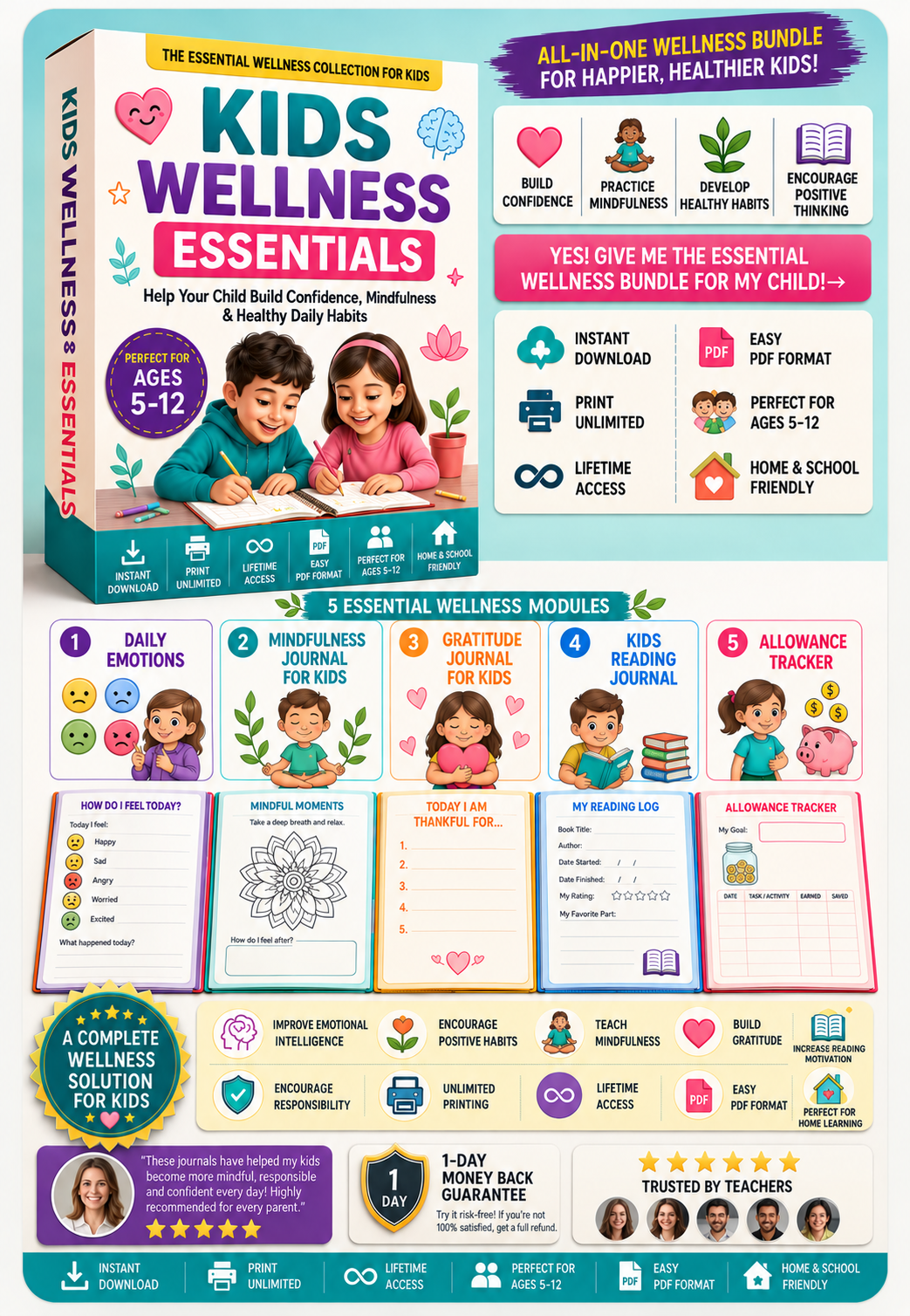 BrightPath Kids Wellness Essentials — printable collection mockup