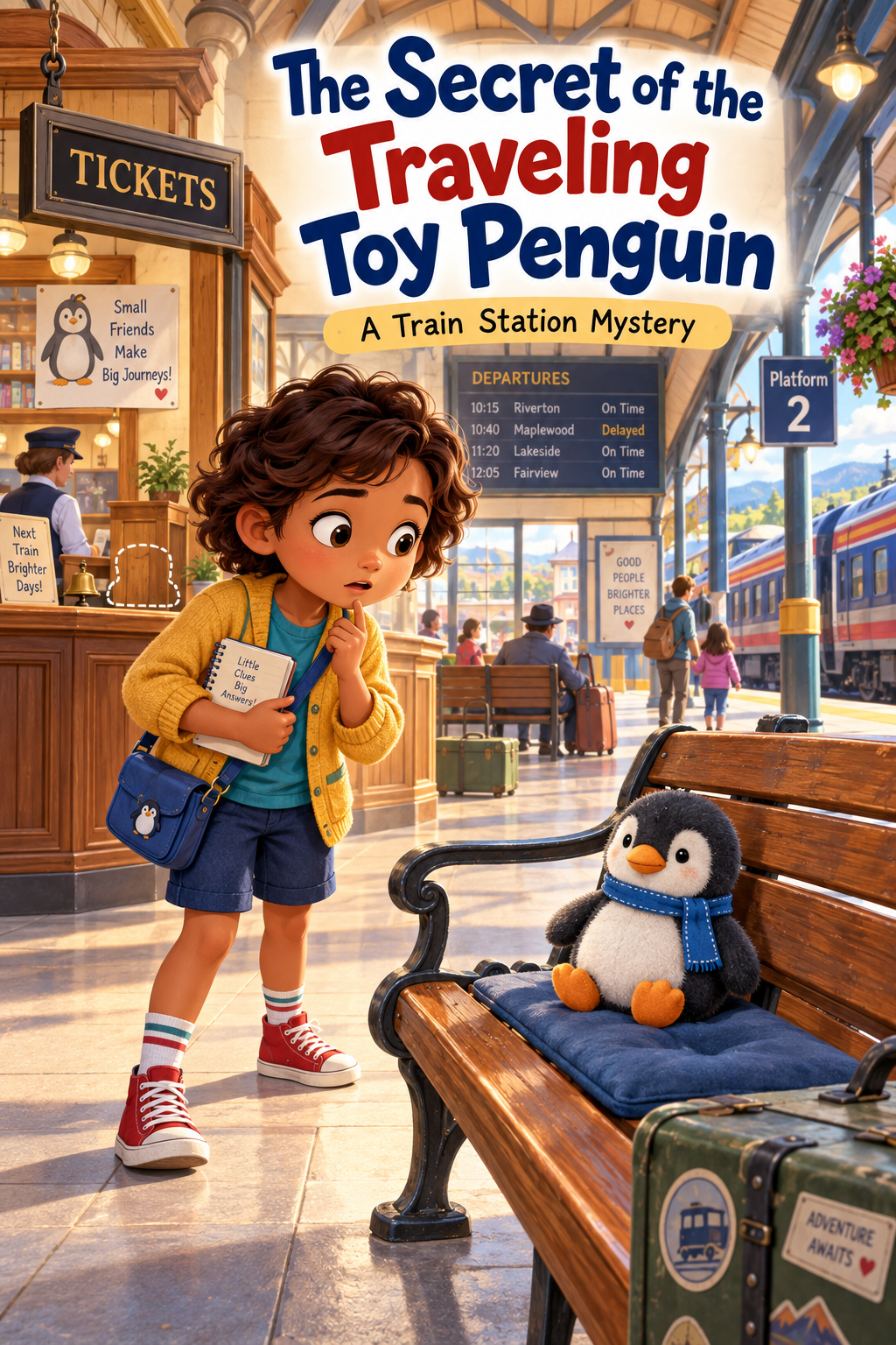 The Secret of the Traveling Toy Penguin — children's mystery book cover