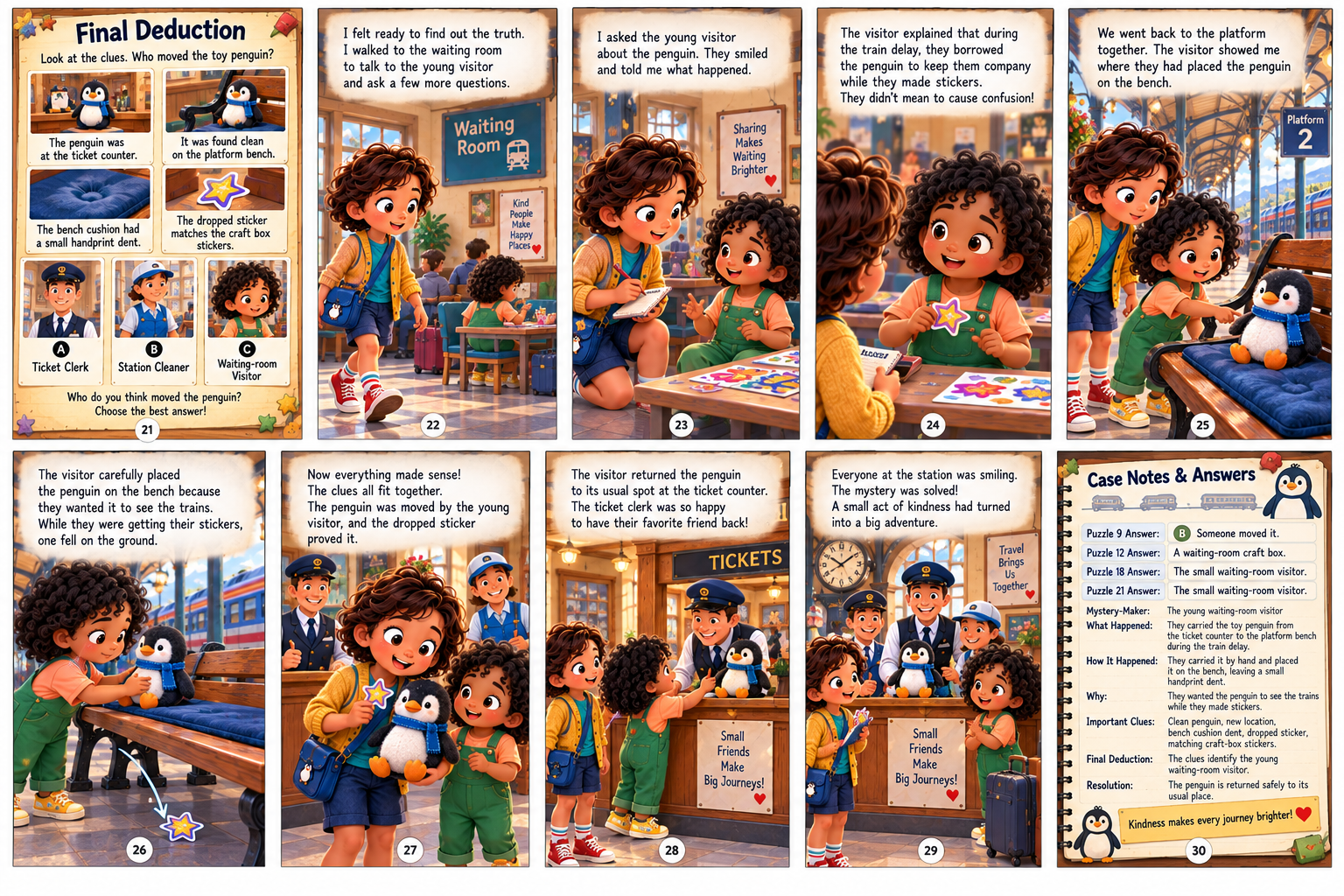 The Secret of the Traveling Toy Penguin — Book Page 3