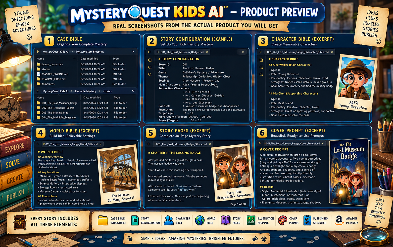 Preview of MysteryQuest Kids AI structure and blueprint contents