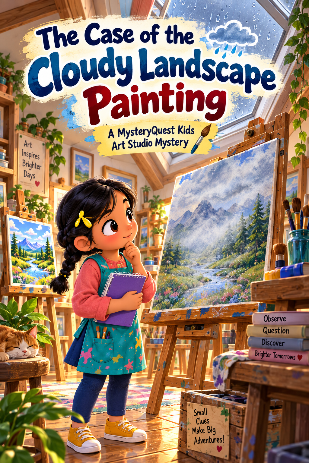 The Case of the Cloudy Landscape Painting — children's mystery book cover