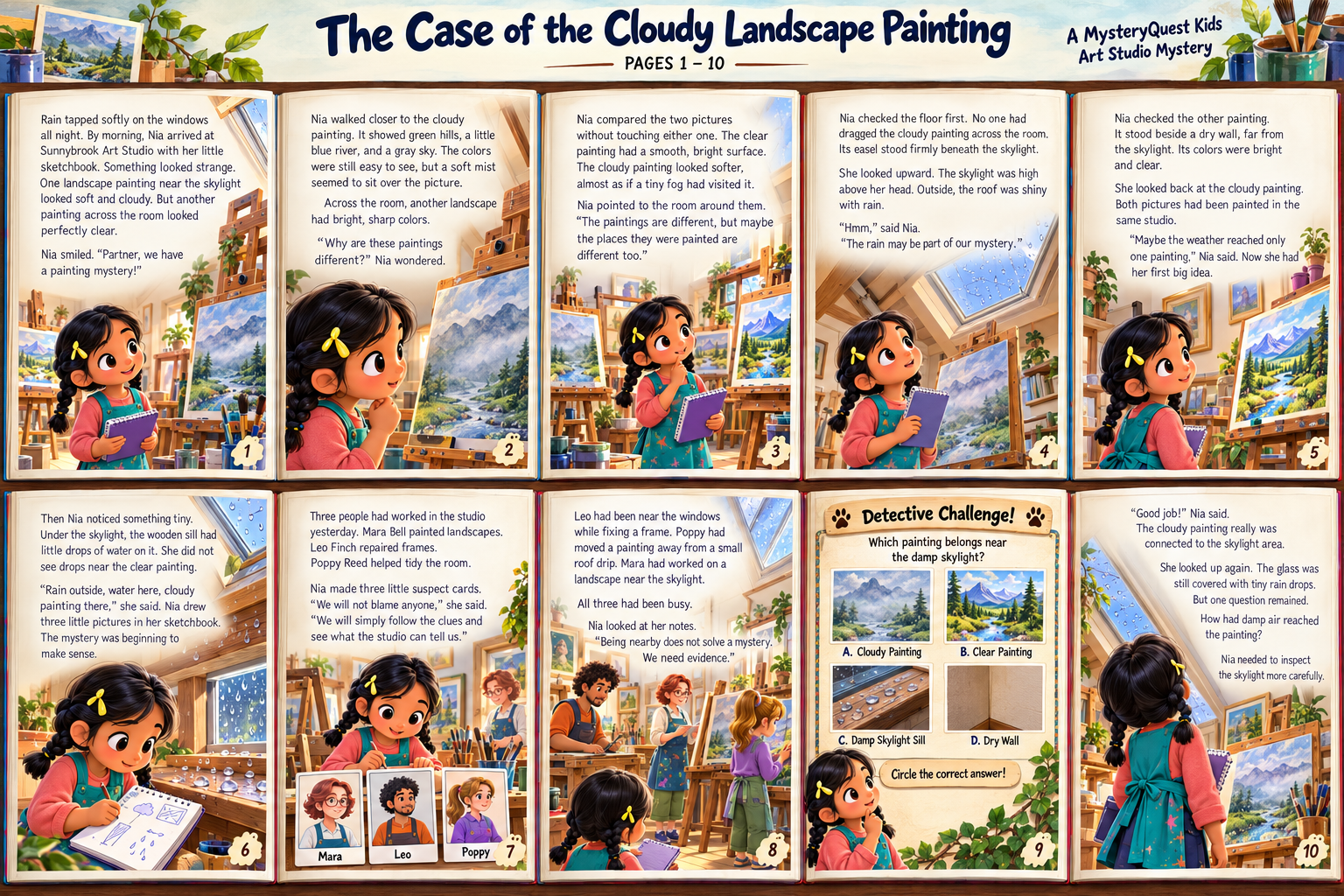 The Case of the Cloudy Landscape Painting — Book Page 1